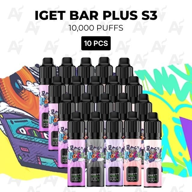 20 Pack IGET Bar Plus S3 Mixed Flavours 10000 Puffs