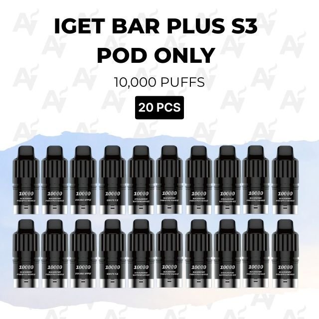 20 Pack IGET Bar Plus S3 Pods Mixed Flavours 10000 Puffs