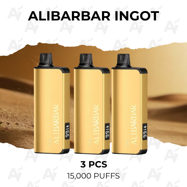 3 Pack Alibarbar Ingot Mixed Flavours 15000 Puffs