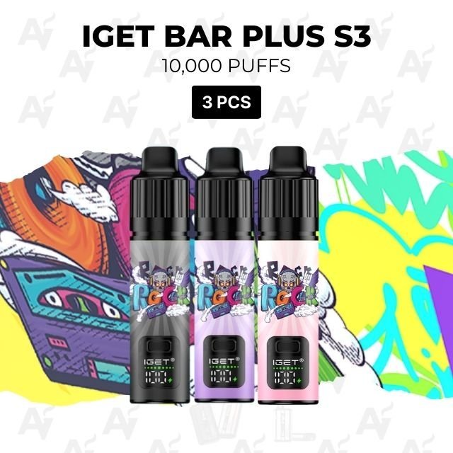 3 Pack IGET Bar Plus S3 Mixed Flavours 10000 Puffs