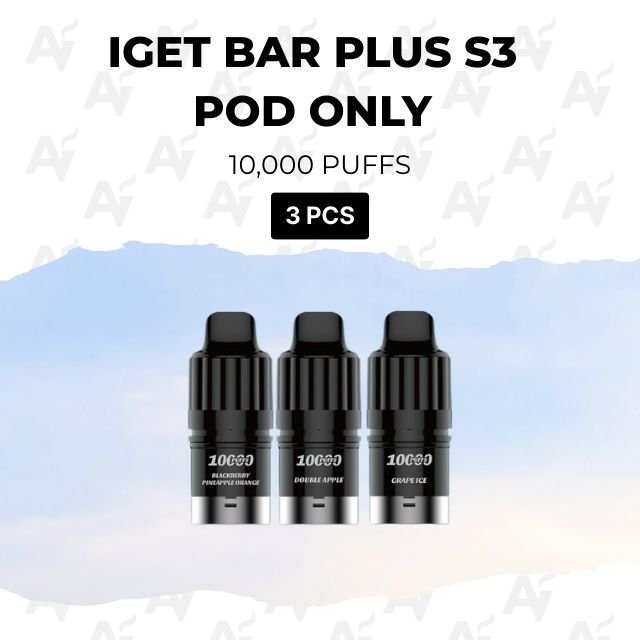 3 Pack IGET Bar Plus S3 Pods Mixed Flavours 10000 Puffs