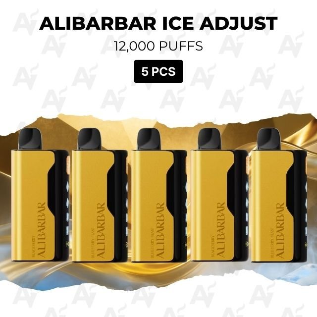 5 Pack Alibarbar Ice Adjust Mixed Flavours 12000 Puffs