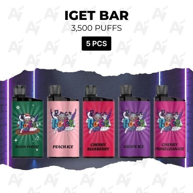 5 Pack IGET Bar Mixed Flavours 3500 Puffs