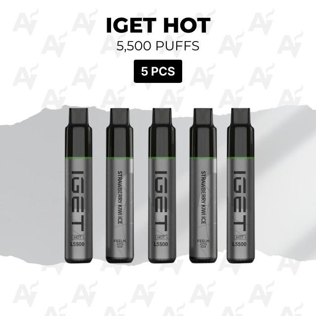 5 Pack IGET Hot Mixed Flavours 5500 Puffs