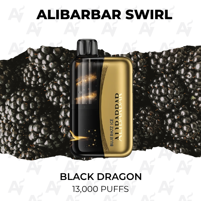 Alibarbar Swirl Black Dragon 13000 Puffs
