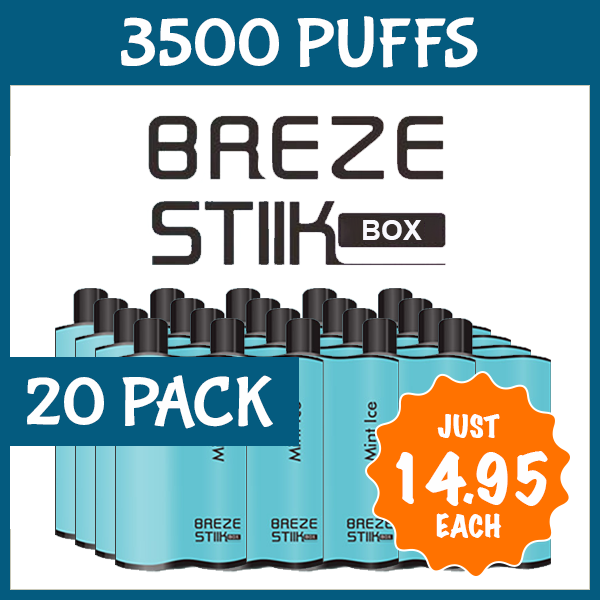 20 Pack Breze Stiik Box Mint ICE 3500 Puffs