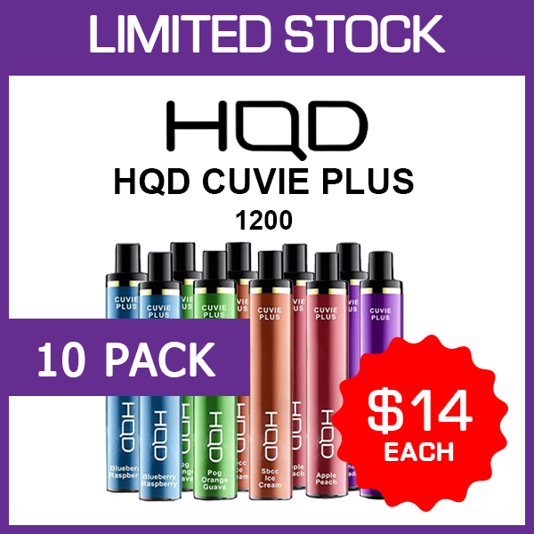 10 Pack HQD Cuvie Plus 1200 Puffs
