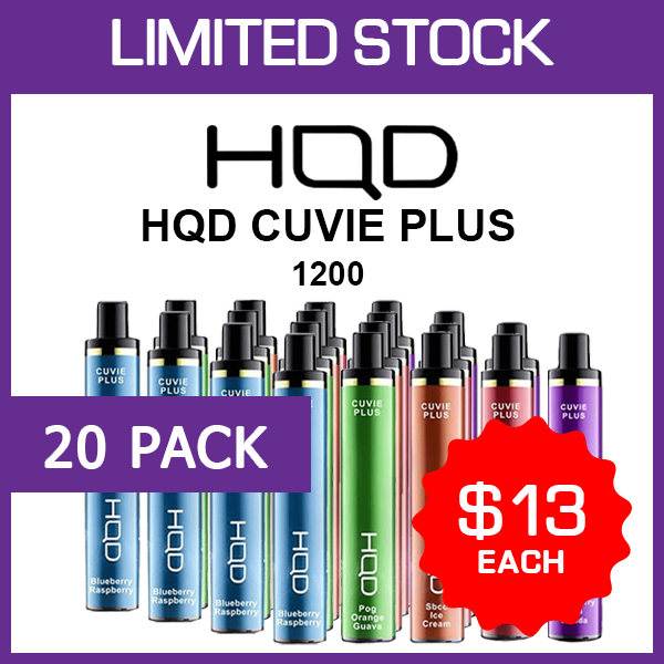 20 Pack HQD Cuvie Plus 1200 Puffs