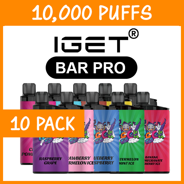10 Pack IGET Bar Pro Mixed Flavours 10000 Puffs