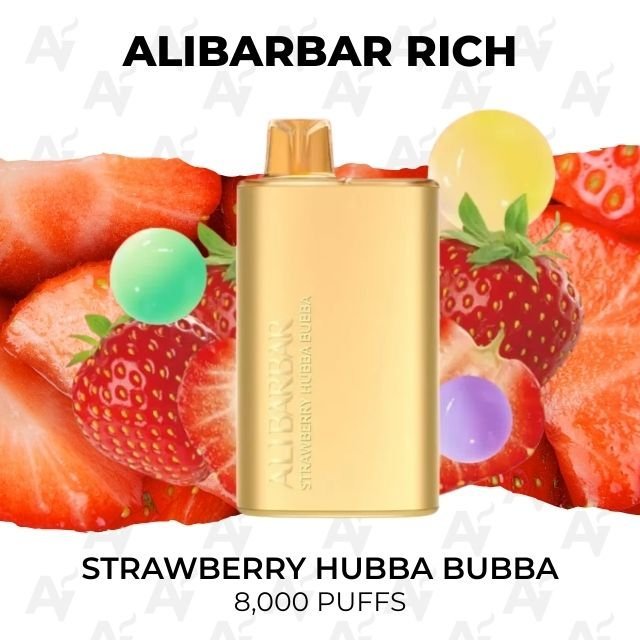 Alibarbar Rich Strawberry Hubba Bubba 8000 Puffs