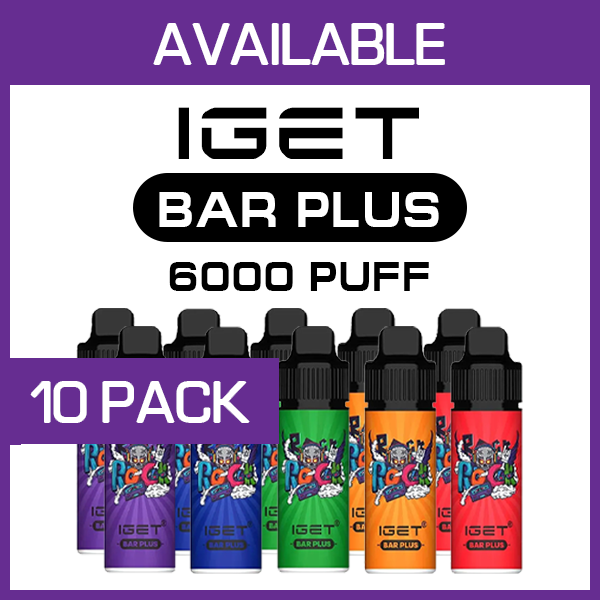 10 Pack IGET Bar Plus 6000 Puffs