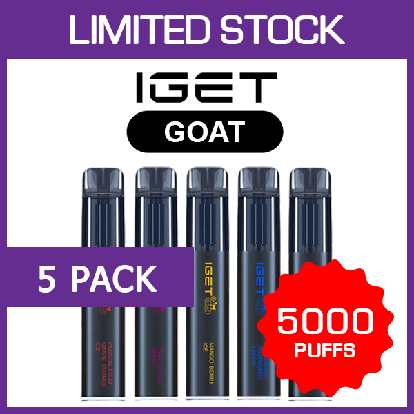 5 Pack IGET Goat 5000 Puffs