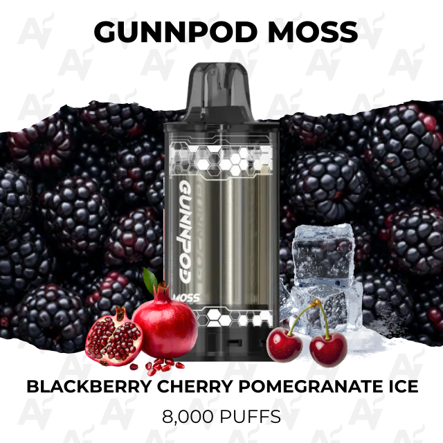 Gunnpod Moss Blackberry Cherry Pomegranate Ice 8000 Puffs