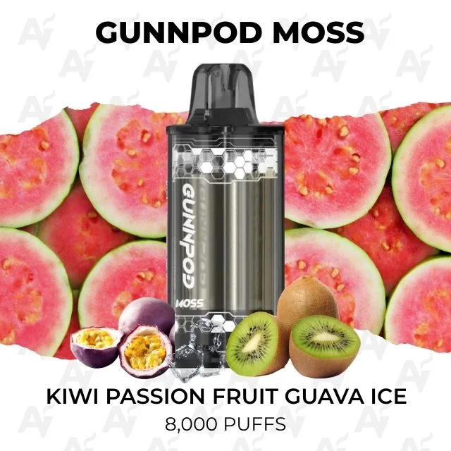 Gunnpod Moss Kiwi Passion Fruit Guava Ice 8000 Puffs