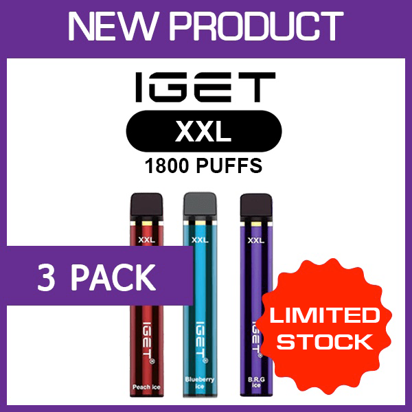 3 Pack IGET XXL 1800 Puffs