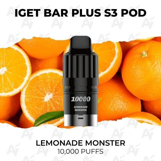 IGET Bar Plus S3 Pods Lemonade Monster 10000 Puffs