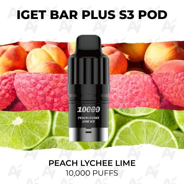 IGET Bar Plus S3 Pods Peach Lychee Lime 10000 Puffs