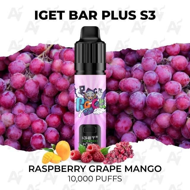 IGET Bar Plus S3 Raspberry Grape Mango 10000 Puffs