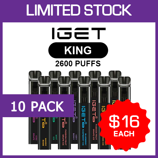 10 Pack IGET King 2600 Puffs