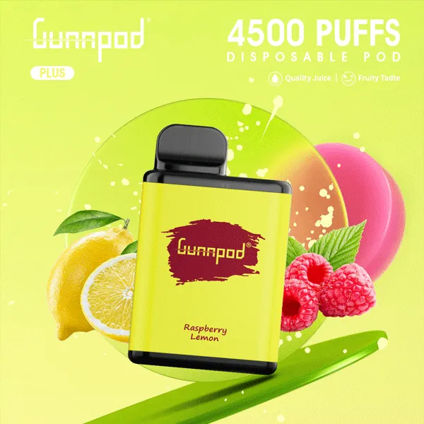 Gunnpod Plus Raspberry Lemon 4500 Puffs